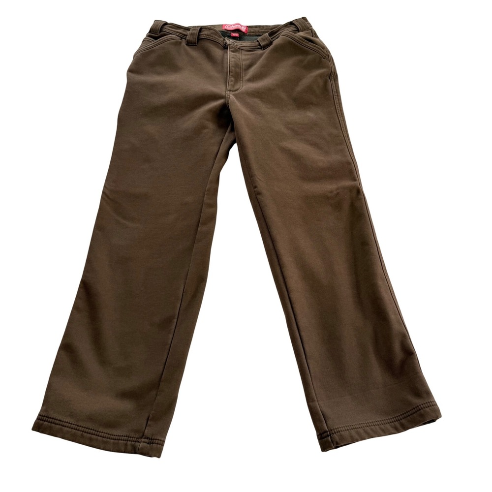 Coleman Fleece Lined Utility Pants Mens 32/30 Brown Stretch Canvas Thermal
